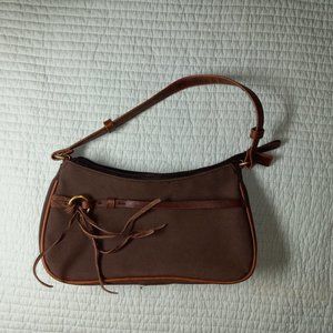 faux leather mini bad with fringe